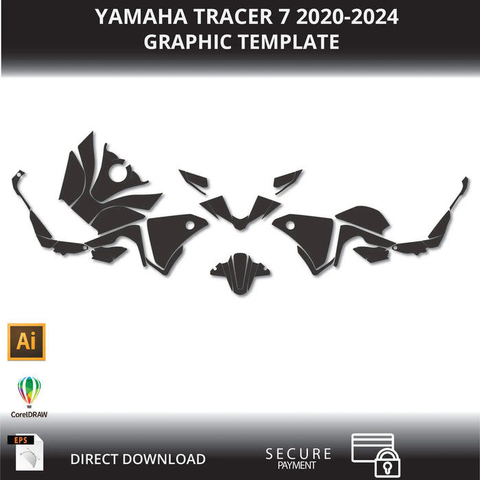 YAMAHA TRACER 7 2020-2024 Motorcycle 1:1 Vector Graphic Template Bikerz Kingdom