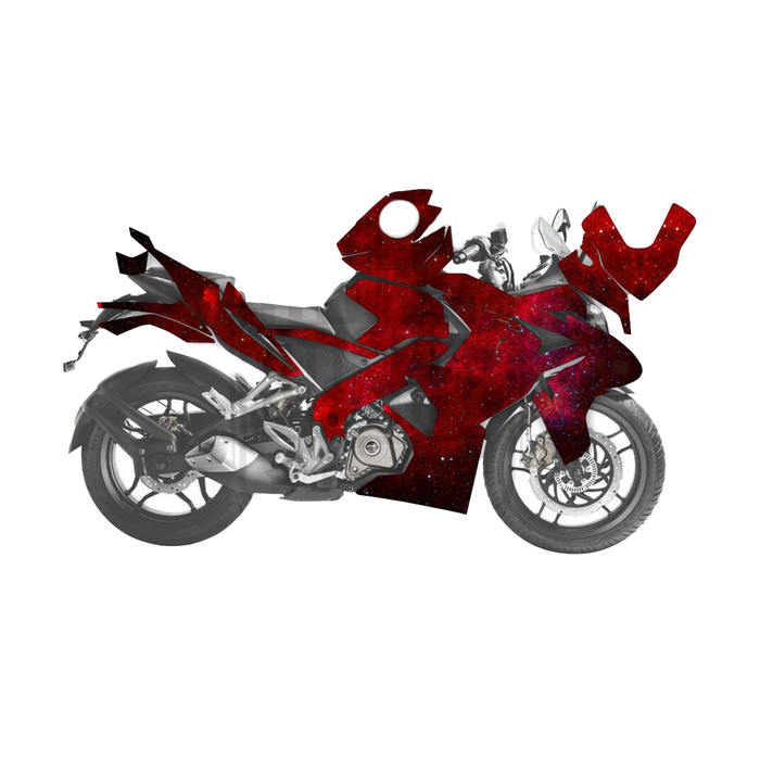 Bajaj Pulsar 2015 - 2022 RS200 Red Space Graphic Kit Decal Wrap Sticker Set