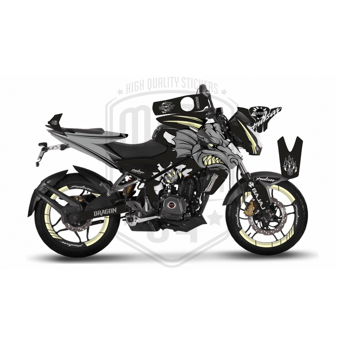 Bajaj Pulsar 2014 - 2023 NS200 Dragon Graphic Kit Decal Wrap Set with Rim Stickers
