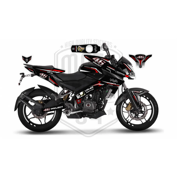 Bajaj Pulsar 2014 - 2022 NS200 Project 46 Carbon Graphic Kit Decal Wrap Set Bikerz Kingdom