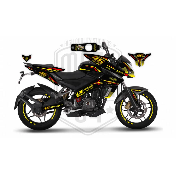 Bajaj Pulsar 2014 - 2022 NS200 Project 46 Carbon Graphic Kit Decal Wrap Set Bikerz Kingdom
