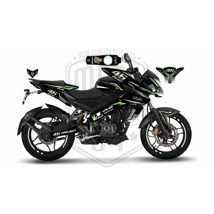 Bajaj Pulsar 2014 - 2022 NS200 Project 46 Carbon Graphic Kit Decal Wrap Set Bikerz Kingdom