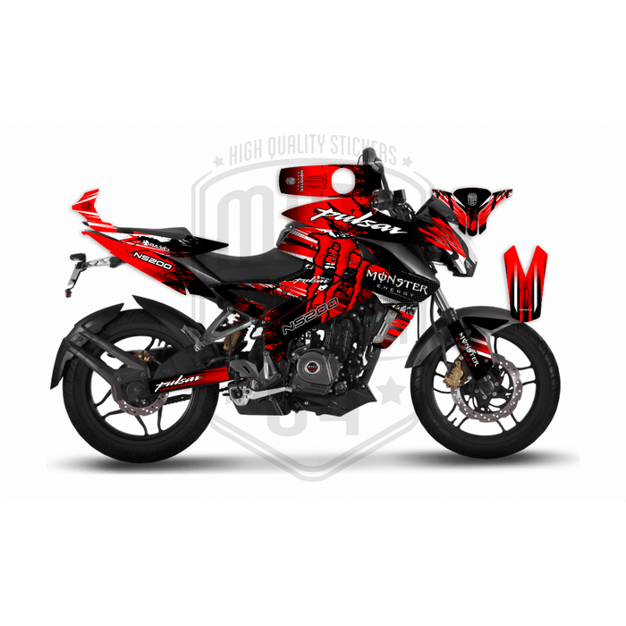 Bajaj Pulsar 2014 - 2022 NS200 Monster Energy Graphic Kit Decal Wrap Set