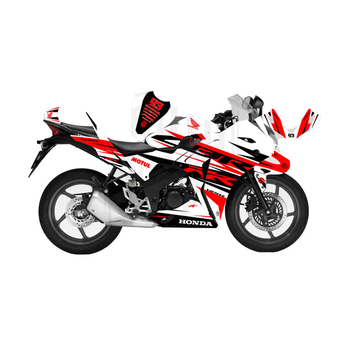 Honda CBR 125 2011-2017 Race Stripes Theme Graphic Kit Decal Wrap Set Bikerz Kingdom