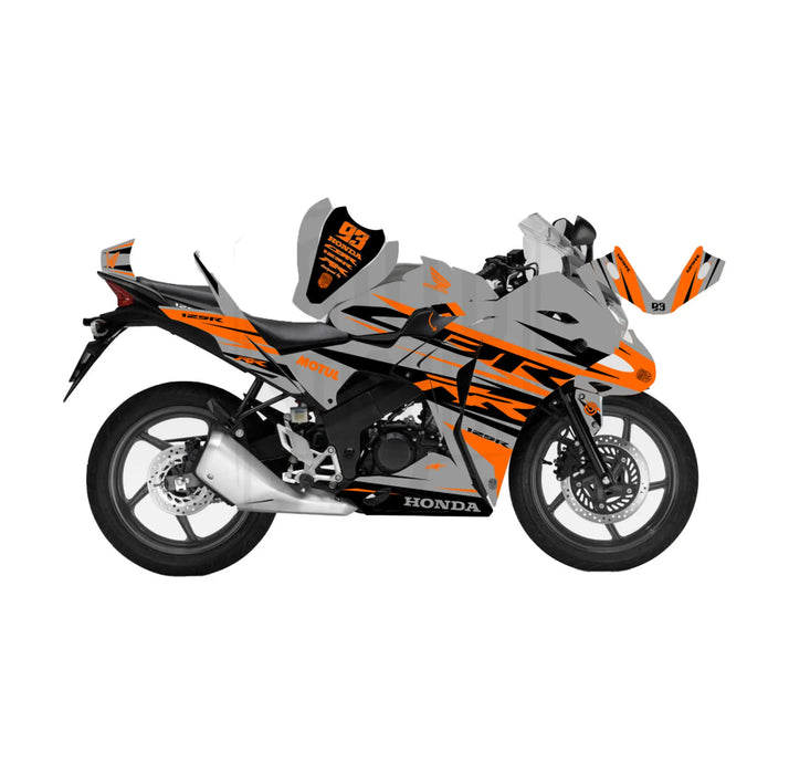 Honda CBR 125 2011-2017 Race Stripes Theme Graphic Kit Decal Wrap Set Bikerz Kingdom