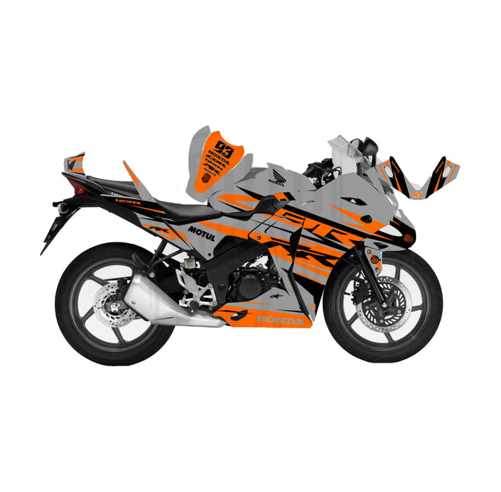 Honda CBR 125 2011-2017 Race Stripes Theme Graphic Kit Decal Wrap Set Bikerz Kingdom