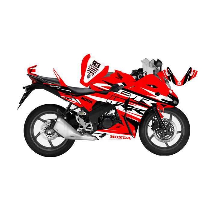 Honda CBR 125 2011-2017 Race Stripes Theme Graphic Kit Decal Wrap Set Bikerz Kingdom