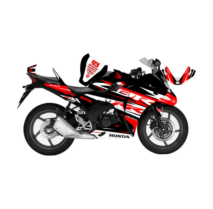 Honda CBR 125 2011-2017 Race Stripes Theme Graphic Kit Decal Wrap Set Bikerz Kingdom