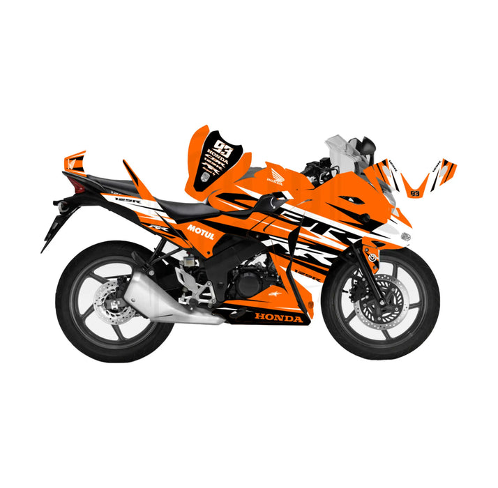 Honda CBR 125 2011-2017 Race Stripes Theme Graphic Kit Decal Wrap Set Bikerz Kingdom