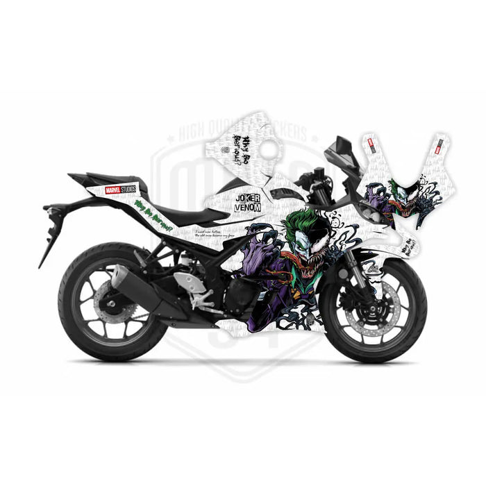 Yamaha Venom & Joker Graphic Sticker Decal Wrap Kit Fits Yamaha R3 R25 2019-2022 Bikerz Kingdom