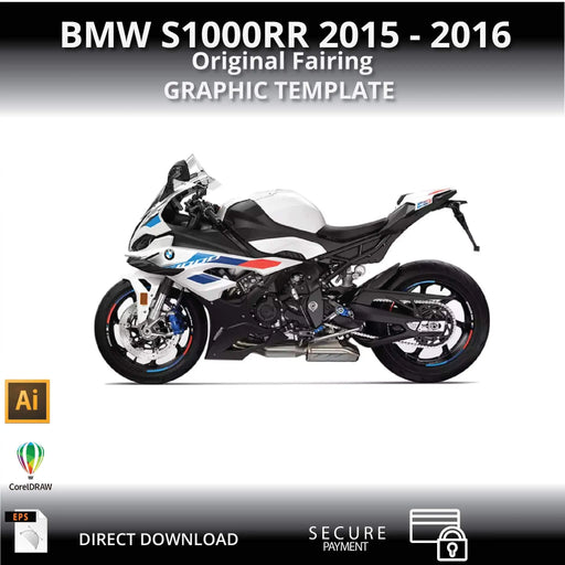 BMW S1000RR 2015-2016 Motorcycle 1:1 Vector Graphic Template Bikerz Kingdom