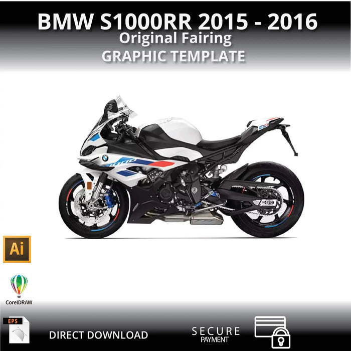 BMW S1000RR 2015-2016 Motorcycle 1:1 Vector Graphic Template Bikerz Kingdom