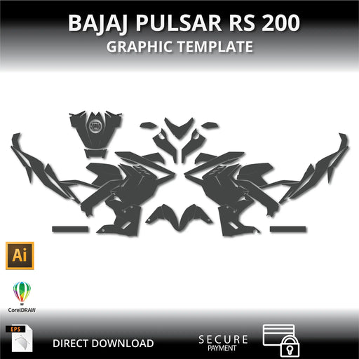 Bajaj Pulsar Motorcycle 1:1 Vector Graphic Template Bikerz Kingdom