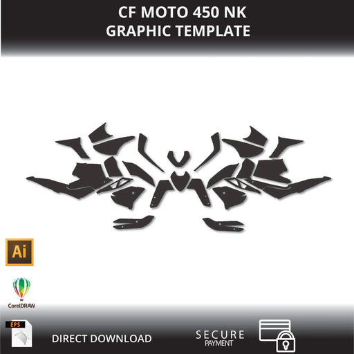 CFMOTO 450 NK Motorcycle 1:1 Vector Graphic Template Bikerz Kingdom