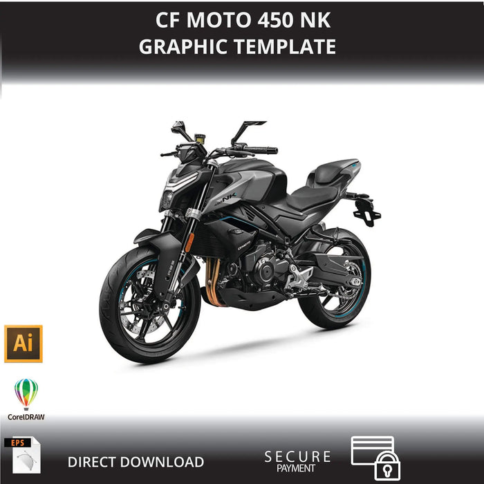 CFMOTO 450 NK Motorcycle 1:1 Vector Graphic Template Bikerz Kingdom