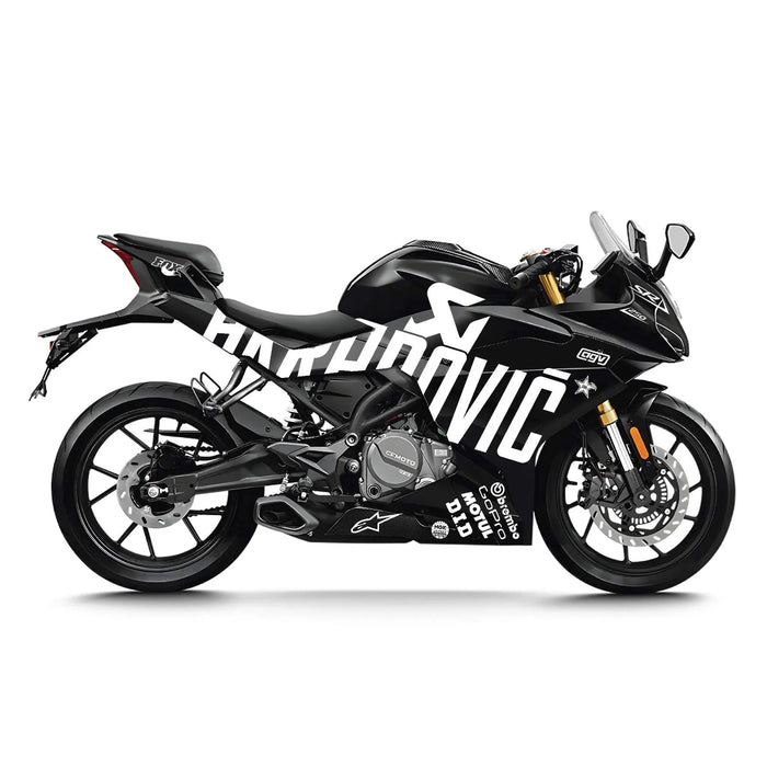CF MOTO 250 / 300 SR Graphic Kit Black Logo Design Bikerz Kingdom
