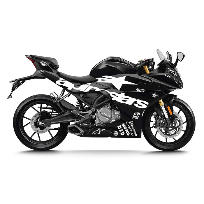 CF MOTO 250 / 300 SR Graphic Kit Black Logo Design Bikerz Kingdom