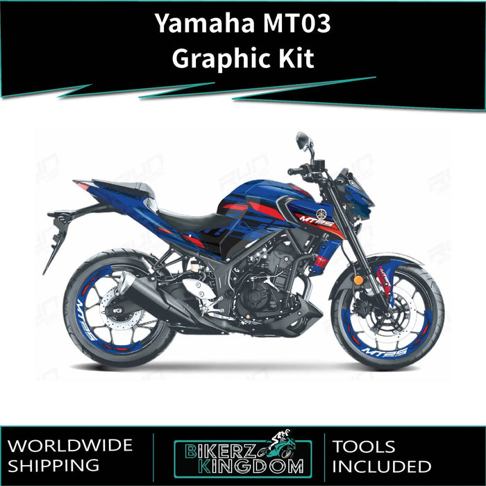 YAMAHA MT03 Graphiti Design Graphic Kit 2014-2024 Models Bikerz Kingdom