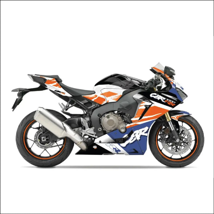 Honda CBR 1000 RR 2017-2019 Sport Grafiti Graphic Kit Orange Blue Bikerz Kingdom