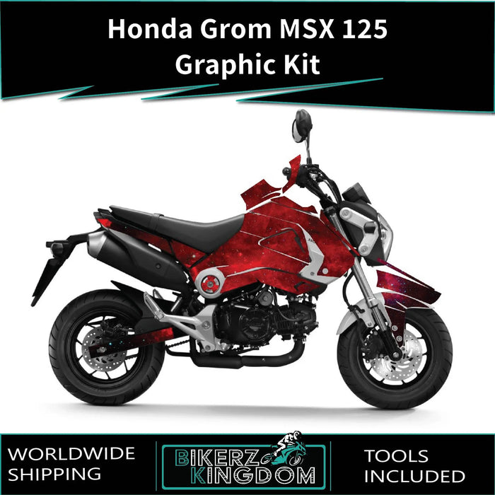 Honda Grom MSX 125 2013-2016 Graphic Kit Reds Decal Wrap Bikerz Kingdom