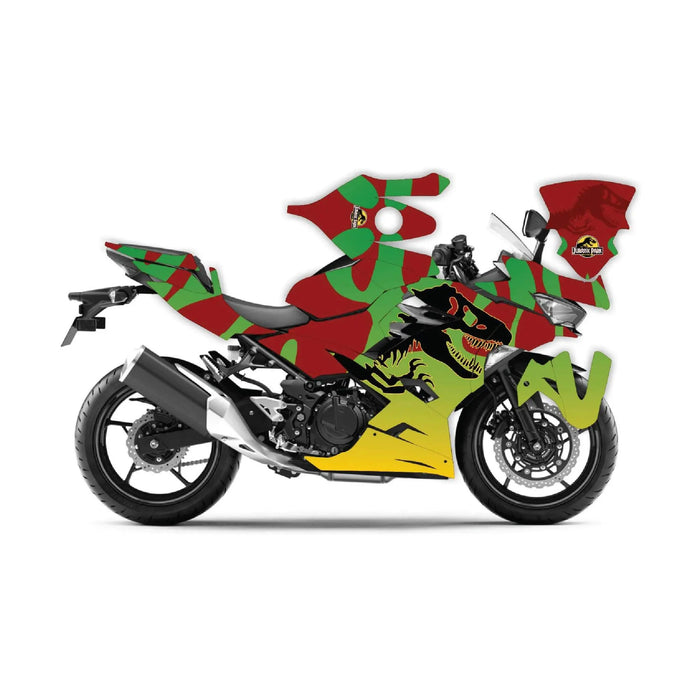 Kawasaki Ninja 400 2018-2024 Jurassic Park Theme Graphic Kit Bikerz Kingdom