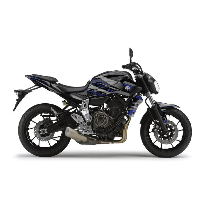YAMAHA MT07 Black and grey Graphic Kit 2014-2024 Bikerz Kingdom