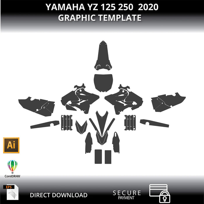 YAMAHA YZ 125 250 2020 1:1 Vector Graphic Template Bikerz Kingdom