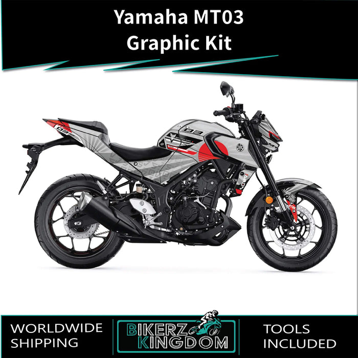 YAMAHA MT03 Sun Rays Graphic Kit 2014-2024 Models Bikerz Kingdom