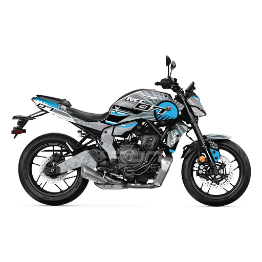 YAMAHA MT07 2025 Grey Sunrays Graphics Kit 2025 Model Decal Set Bikerz Kingdom