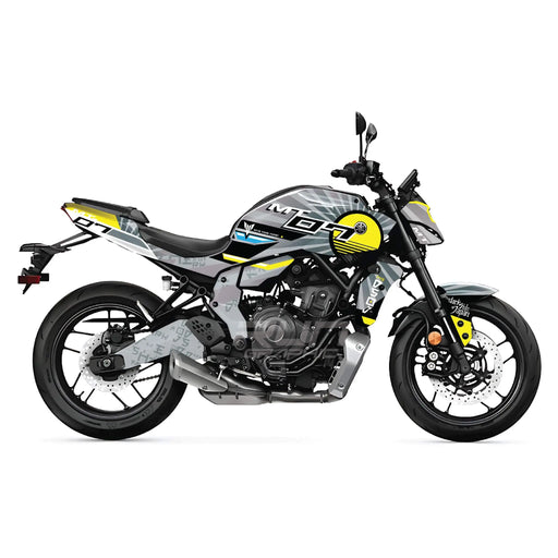 YAMAHA MT07 2025 Grey Sunrays Graphics Kit 2025 Model Decal Set Bikerz Kingdom