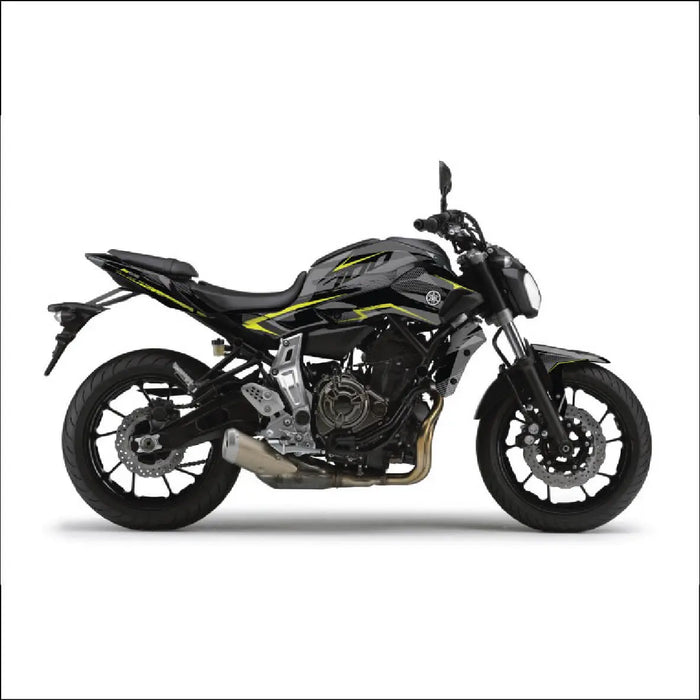 YAMAHA MT07 Yellow and Grey Graphic Kit 2014-2024 Bikerz Kingdom