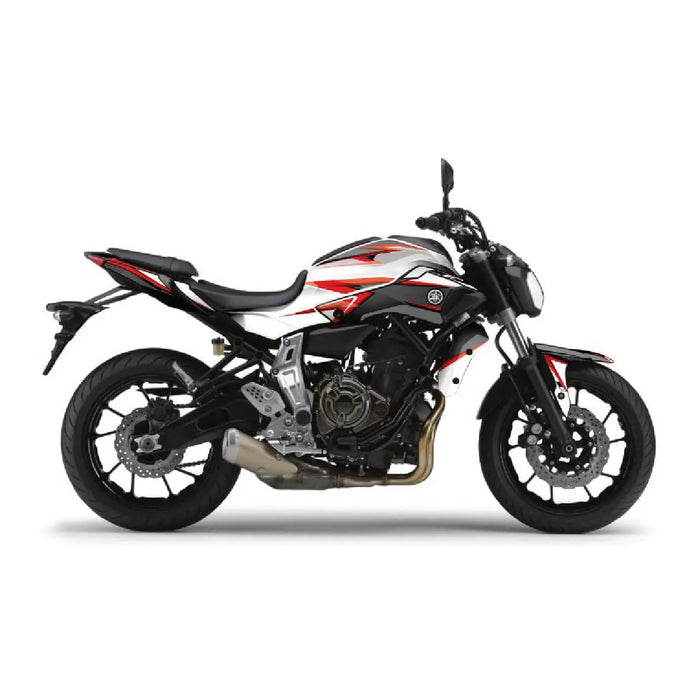 YAMAHA MT07 Funky White and Red Graphic Kit 2014-2024 Bikerz Kingdom