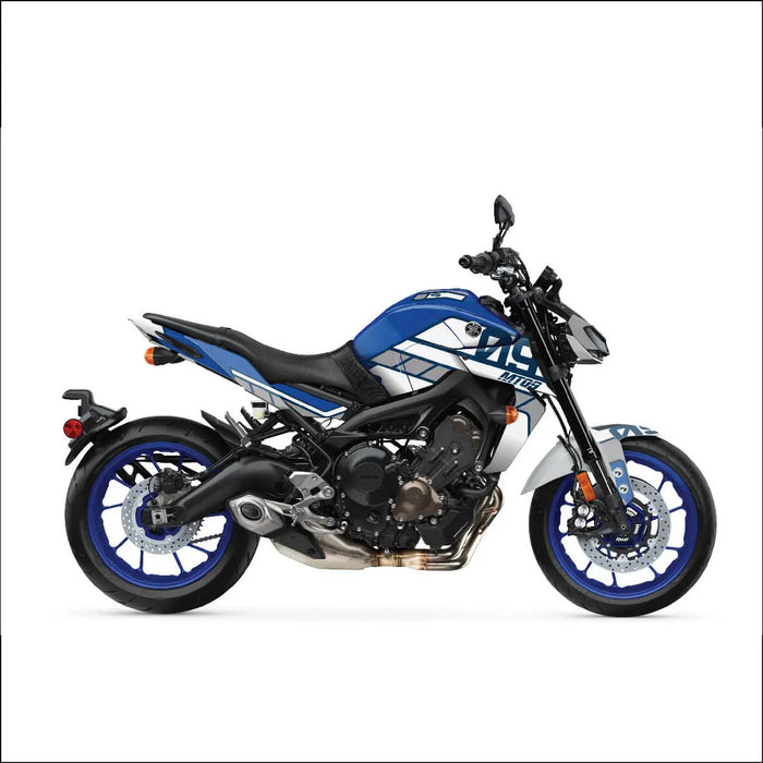 YAMAHA MT09 White Midnight Blue Graphic Kit 2014-2024 Bikerz Kingdom