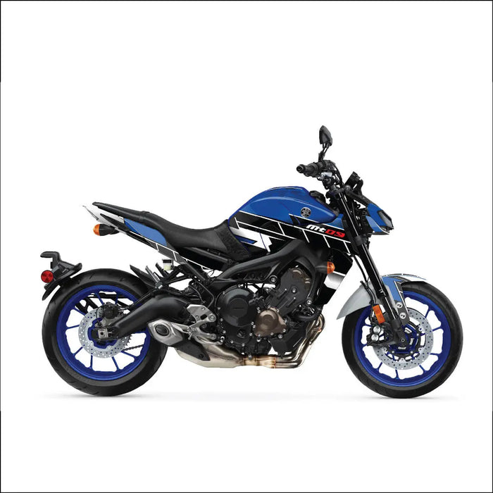 YAMAHA MT09 Midnight Blue White Graphic Kit 2014-2024 Bikerz Kingdom