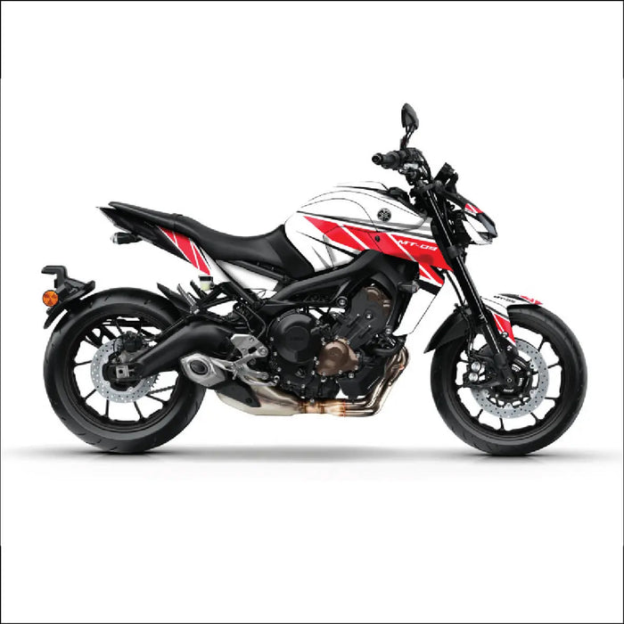 YAMAHA MT09 Red and White Graphic Kit 2014-2024 Bikerz Kingdom