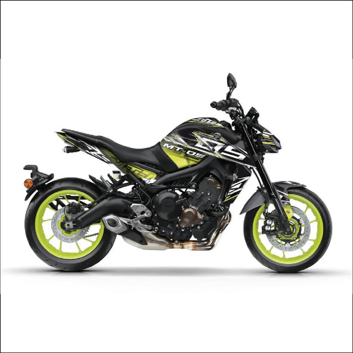 YAMAHA MT-09 Yellow and Black Graphic Kit 2014-2024 Bikerz Kingdom