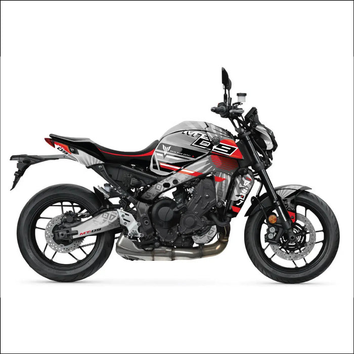YAMAHA MT-09 Graphic Red and Grey Graphic Kit 2014-2024 Bikerz Kingdom