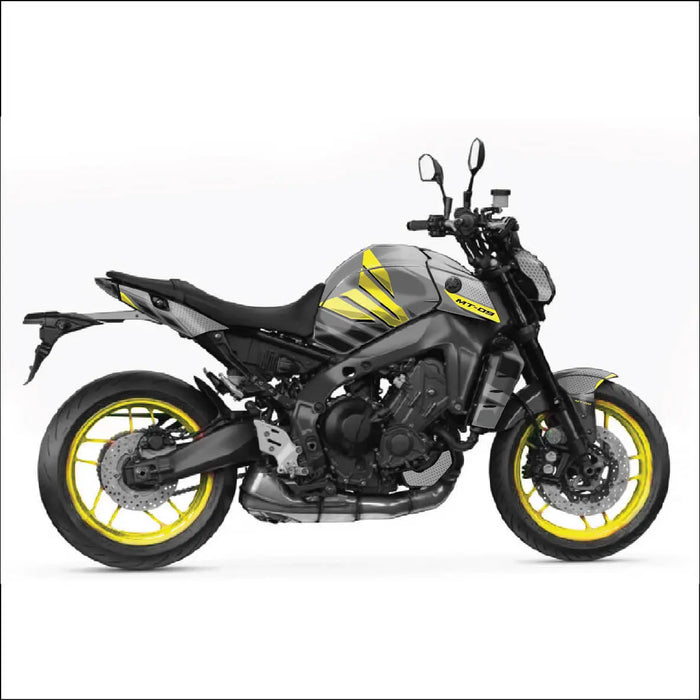 YAMAHA MT09 Grey and Yellow Graphic Kit 2014-2024 Bikerz Kingdom