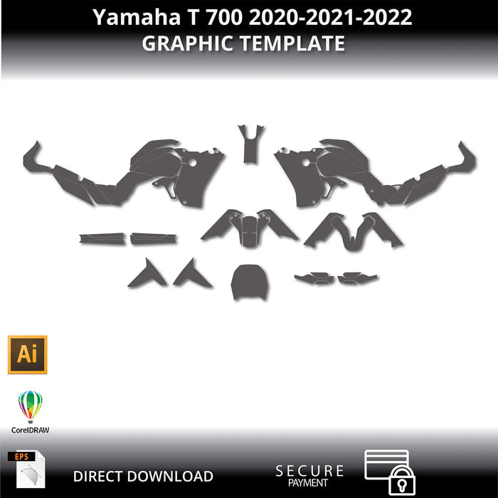 Yamaha T 700 2020-2021-2022 Motorcycle 1:1 Vector Graphic Template Bikerz Kingdom