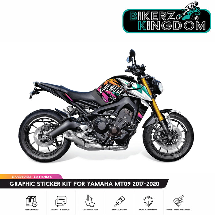 PREMIUM RANGE Yamaha MT09 Graffiti Graphic Kit fits 2017 - 2020 Bikerz Kingdom