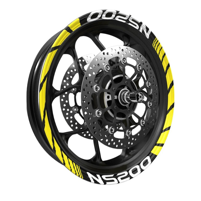 High Quality Bajaj Pulsar NS200 17 inch Motorcycle Vibrant Wheel Rim Stickers Bikerz Kingdom