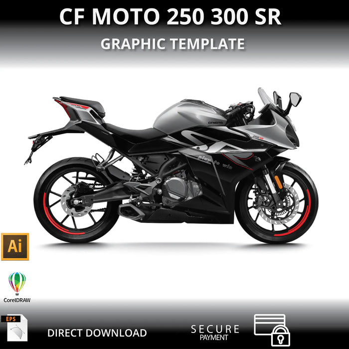 CF MOTO 250 300 SR Motorcycle 1:1 Vector Graphic Template Bikerz Kingdom