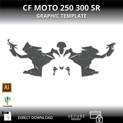 CF MOTO 250 300 SR Motorcycle 1:1 Vector Graphic Template Bikerz Kingdom