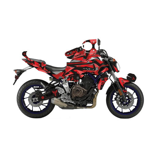 Yamaha MT07 Graphic Kit fits 2014 - 2017 Decal Red Bikerz Kingdom