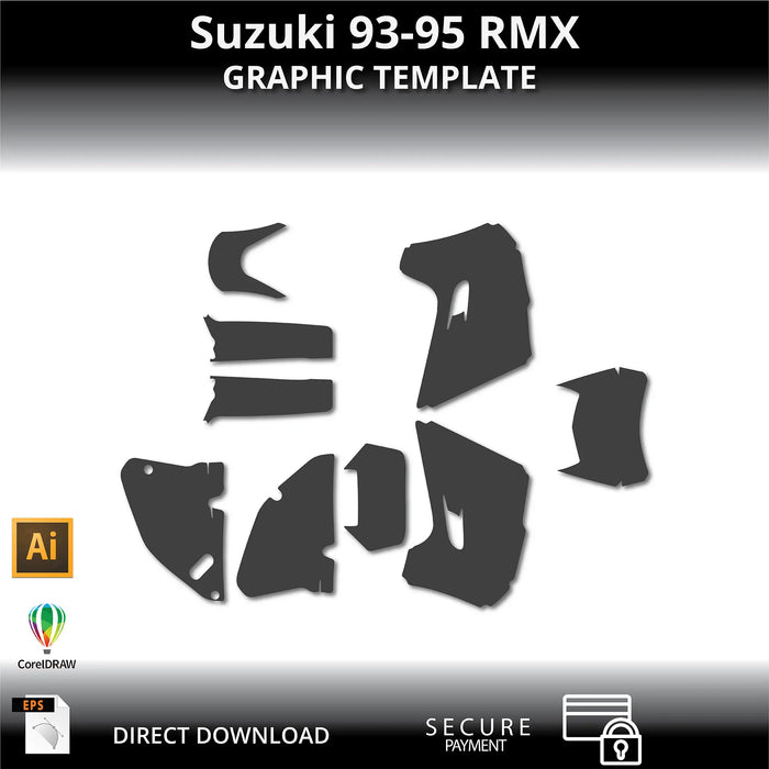 Suzuki RMX 1993-1995 Motorcycle 1:1 Vector Graphic Template Bikerz Kingdom