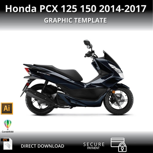 Honda PCX 125 150 2014-2017 Motorcycle 1:1 Vector Graphic Template Bikerz Kingdom
