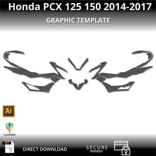 Honda PCX 125 150 2014-2017 Motorcycle 1:1 Vector Graphic Template Bikerz Kingdom