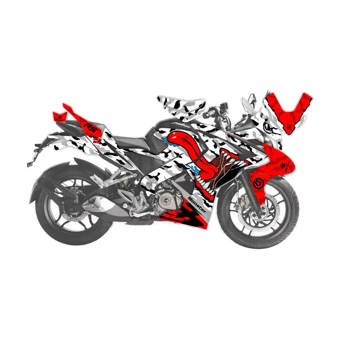 Bajaj Pulsar 2015 - 2022 RS200 Camouflage Asphalt Monster Sticker Kit Decal Wrap Set Bikerz Kingdom