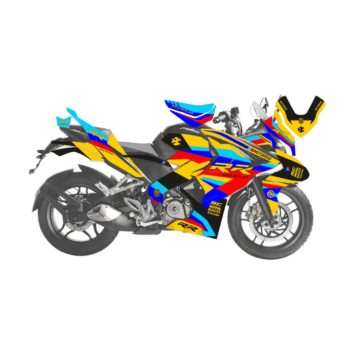 Bajaj Pulsar 2015 - 2022 RS200 RR Race Replika Graphic Kit Decal Wrap Sticker Set Bikerz Kingdom