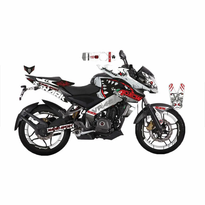 Bajaj Pulsar 2014 - 2022 NS200 Rossi Shark Sticker Kit Decal Wrap Set Bikerz Kingdom